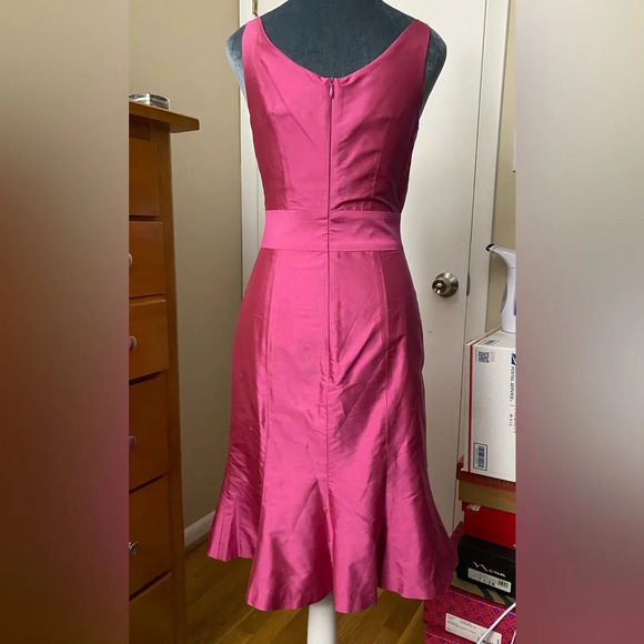 Aria Pink Silk Shantung Dress Size 0 - Picture 2 of 7